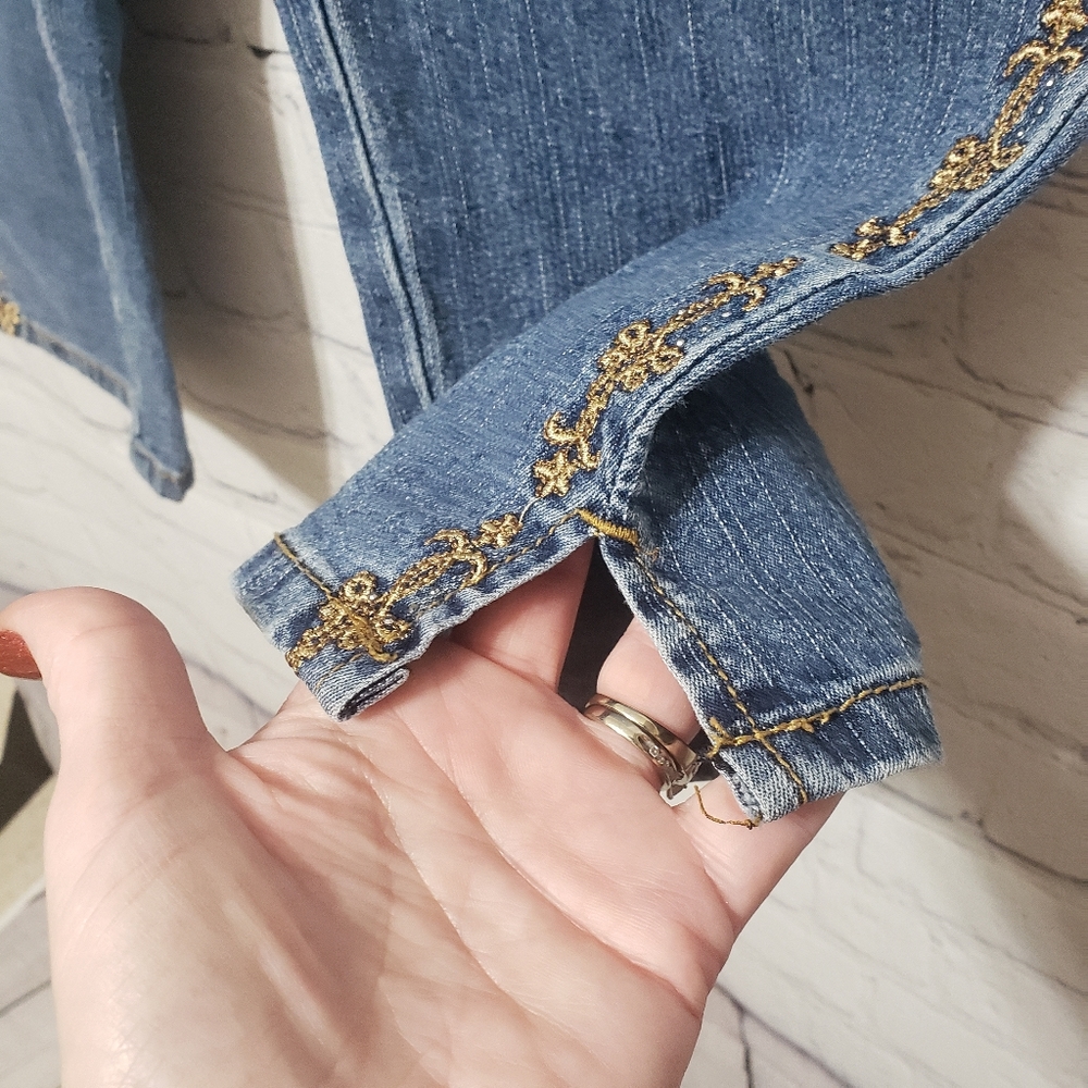 COS Jeans Sz 4 Embroidered Capri Jeans - Picture 5 of 11